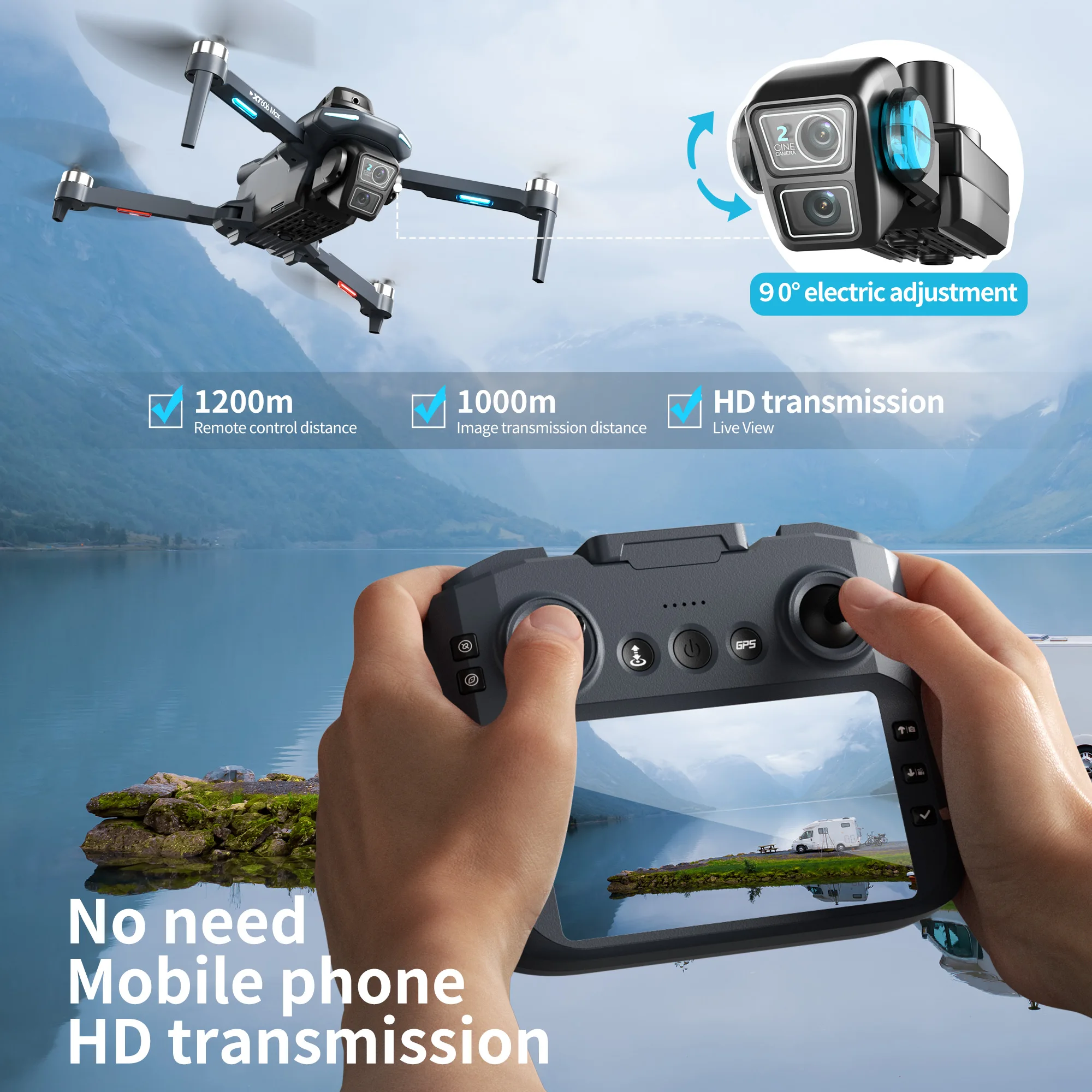 Drone Profesional XT606 Origin - Drone Ae Rc ulasan dan harga