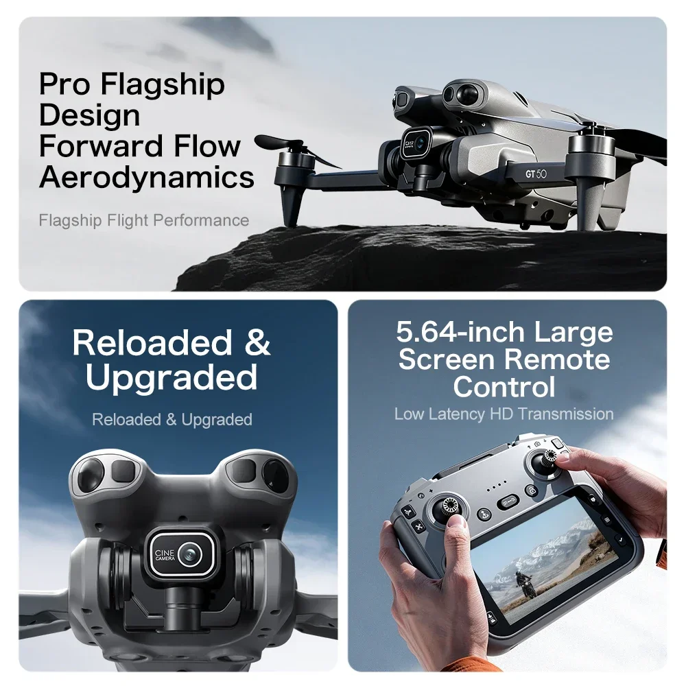 Drone FPV 4K/6K/8K GT50 dengan - Drone Ae Rc ulasan dan harga
