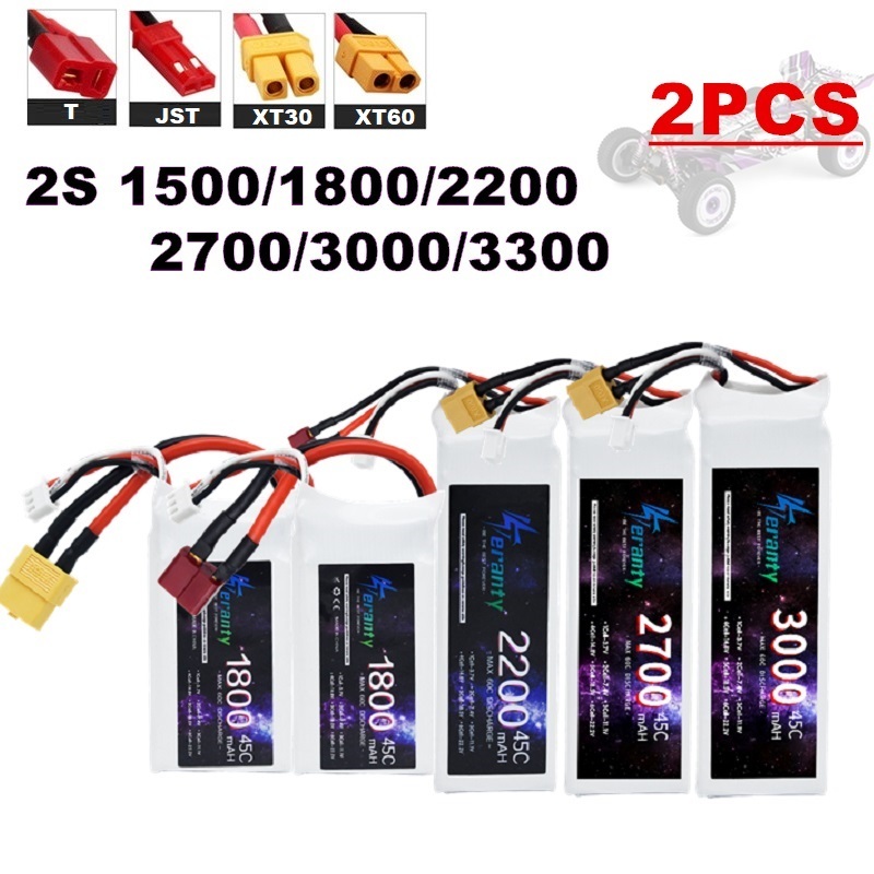 2 buah 7.4V Lipo 2S baterai 15 - Drone Rc Leading ulasan dan harga
