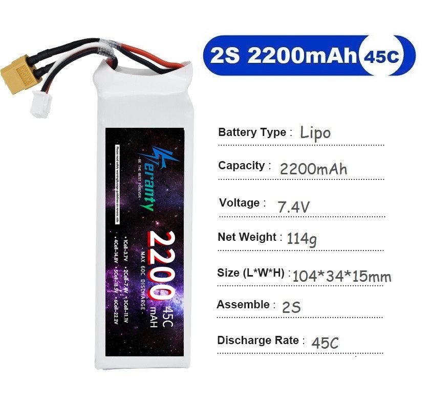 2 buah 7.4V Lipo 2S baterai 15 - Drone Rc Leading ulasan dan harga